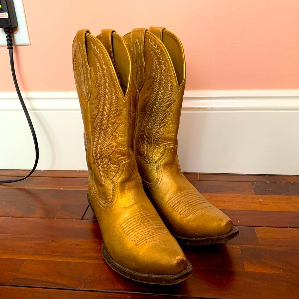 Gold Cowboy Boots